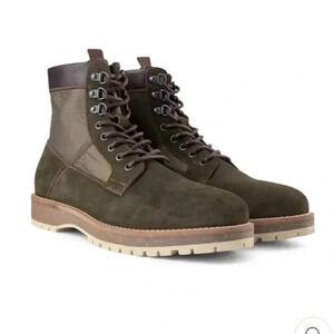 Shoe the Bear Comrade Suede & Textile Lace-Up Boot Khaki size 43 US 9.5-10